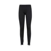 Tom Ford Räfflade silkeblandade leggings med utsnittsdetaljer Black, D...