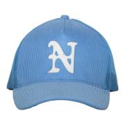 Nahmias Corduroy Baseball Cap med Nätad Baksida Blue, Herr