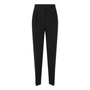 Max Mara Studio Svarta Cady Byxor med Dragkedja Black, Dam