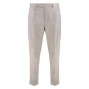 Paolo Pecora Slim Fit Chinos med Uppvikt Ankellängd Beige, Herr