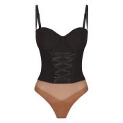 Elisabetta Franchi Knuten Halslinne Bodysuit Black, Dam