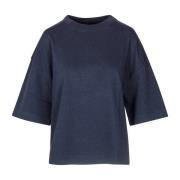 Max Mara Weekend Bomullst-shirt med rund hals Blue, Dam