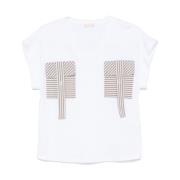 Liu Jo MultiColour T-shirt med bröstfickor White, Dam