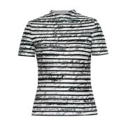 Balmain Tryckt T-shirt Multicolor, Dam