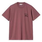 Carhartt Wip Stamp Logo Kortärmad Bomull T-shirt Pink, Herr