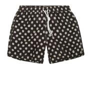 Massimo Alba Svarta badshorts med vita prickar Black, Herr