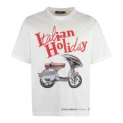 Dolce & Gabbana Bomull Vespa Print Crew-Neck T-shirt White, Herr