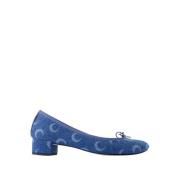 Marine Serre Blå Denim Ballerina Slip-On Skor Blue, Dam