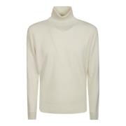 Filippo De Laurentiis Kashmir Turtleneck Tröja med Ribbade Kanter Whit...