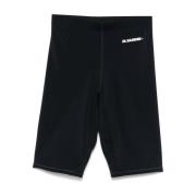 Jil Sander Blå Logo Cyklist Shorts Stretch Blue, Dam