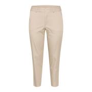 Kaffe Curve Fjädergrå Chino Byxor Beige, Dam