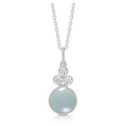 Frk. Lisberg Aqua Silverhalsband med Chalcedon Hänge Gray, Dam