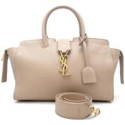 Saint Laurent Vintage Pre-owned Laeder handvskor Beige, Dam