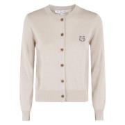 Maison Kitsuné Räv Huvud Patch Cardigan Brown, Dam