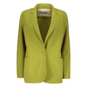 Herno Klassisk Blazer med Reverskrage Green, Dam