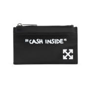 Off White Quote Zipped Card Case Black, Herr