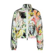 Marc Cain Flora-Fauna Cropped Jacka med Hög Krage Multicolor, Dam