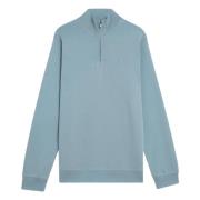 Lyle & Scott Superfin Quarter Zip-tröja i Ljusblå Blue, Herr