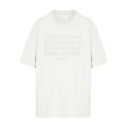 Maison Margiela Beige Oversize Bomull T-shirt med Logo Beige, Herr