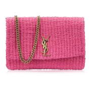 Saint Laurent Natural Fiber Crossbody Bag Pink, Dam