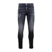 Dsquared2 Mäns knappjeans med slitna detaljer Gray, Herr