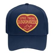 Dsquared2 Broderad baseballkeps med spänne Blue, Unisex