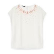 Fiorella Rubino Blus med broderad urringning White, Dam