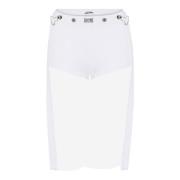 Jean Paul Gaultier Vit Bomull Logo Patch Shorts White, Dam