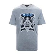 Versace Barock Grafisk Crewneck Bomull T-shirt Gray, Herr