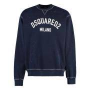 Dsquared2 Vintage Bomull Crew-neck Sweatshirt Blue, Herr