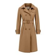 Herno Camel Coat med Reverskrage Brown, Dam