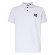 Stone Island Vit Pikétröja med Logopatch White, Herr