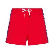 Dsquared2 Logo-Tape Badshorts i Poppy Röd Red, Herr