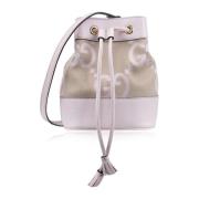 Gucci Stilren bucket bag med läderdetaljer Beige, Dam