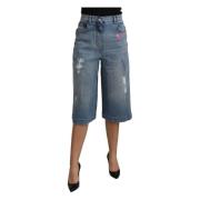 Dolce & Gabbana Elegant Wide Leg Denim Byxor Blue, Dam