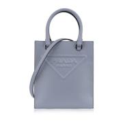 Prada Läder Crossbody Väska Kvinna Blue, Dam