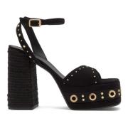 Castañer Sandal MED 13 CM Klack Black, Dam