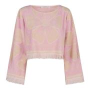 Zimmermann Terry Cloth Långärmad Crop Top Pink, Dam