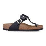 Birkenstock Blomsterdekorerade tåsandaler Black, Dam