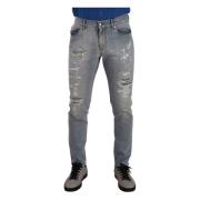 Dolce & Gabbana Elegant ljusblå Straight Denim Jeans Blue, Herr