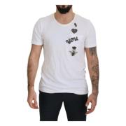 Dolce & Gabbana Elegant vit bomull silke T-shirt White, Herr