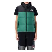 The North Face Retro Nuptse Vest Med Dragkedja Green, Dam