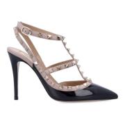 Valentino Garavani Rockstud Caged Ankelrem Pump Black, Dam