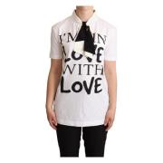 Dolce & Gabbana Chic Love Slogan Tee White, Dam