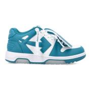 Off White Perforerade Lädersneakers Blue, Dam