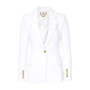 Elisabetta Franchi Ivory Jacka Gi14451E2-360 White, Dam