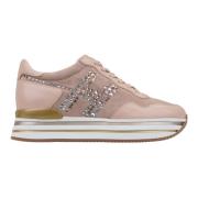 Hogan Läder Sneakers med Mocka Detaljer Pink, Dam