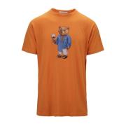 Baron Filou Grafiskt Tryck Bomull T-shirt Orange, Herr