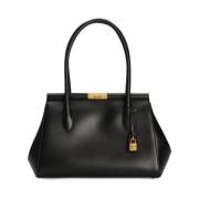 Dolce & Gabbana Svart läderhandväska Black, Dam