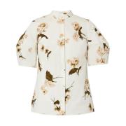 Erdem Blommig Blus med Krage Multicolor, Dam